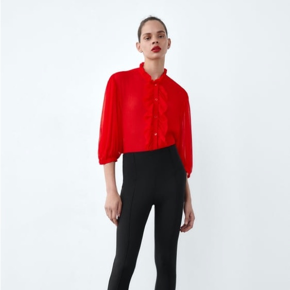 Zara sheer semi blouse - Picture 2 of 3